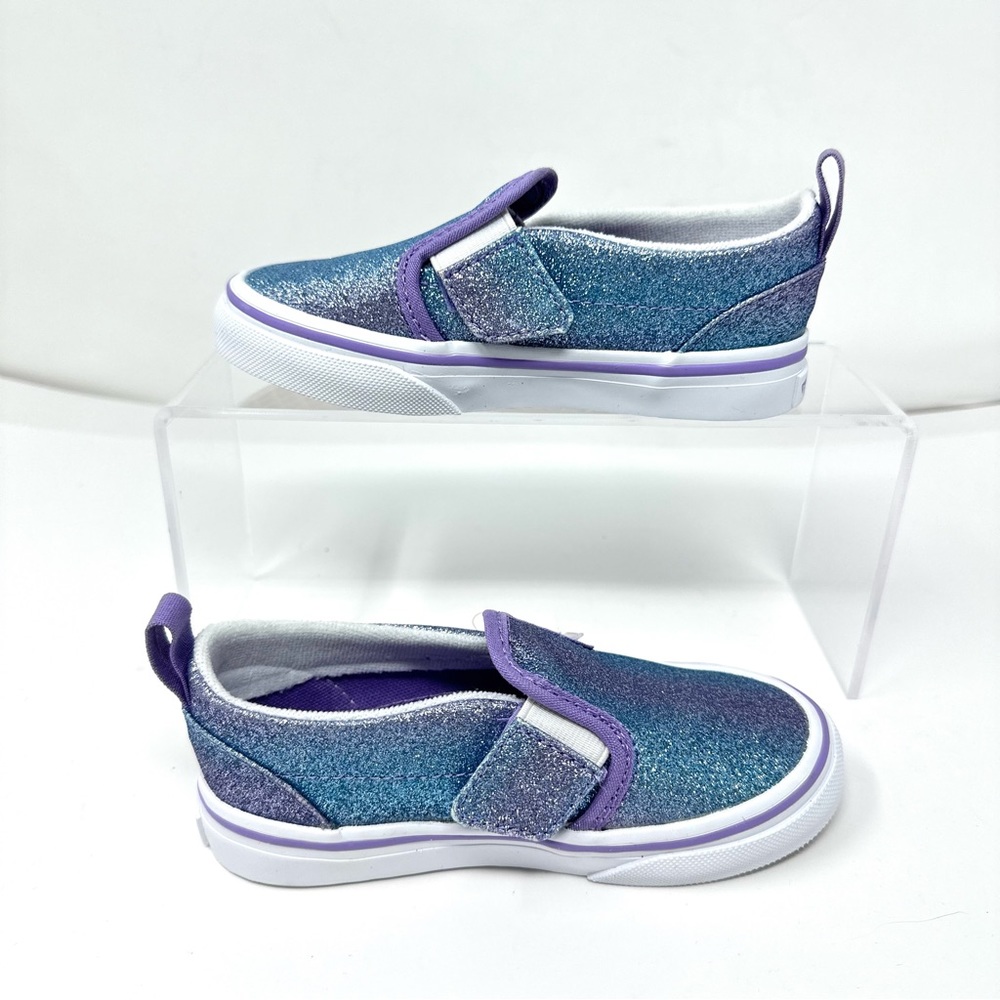 Vans Slip On V Ombre Glitter Toddler Girls Shoes - Picture 8 of 9